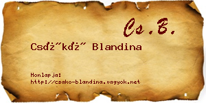 Csákó Blandina névjegykártya